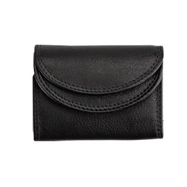 Josephine Osthoff 204 Women's Wallet, Small Wallet, Men's Slim Coin Purse with Coin Compartment, Genuine Leather, RFID Protection, black, Mini wallet