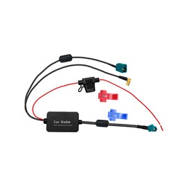 Vecys FM/AM DAB DAB+ Car Antenna Signal Amplifier Booster Fakra Z Male to Fakra Z Female to SMB Female Right Angle Adapter 12 V Car Radio Signal Amplifier