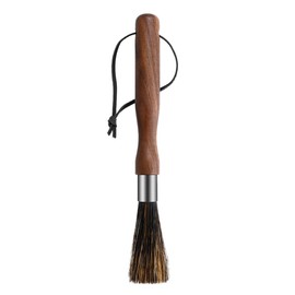ANCLLO Premium espresso machine cleaning brush with natural boar bristles and walnut handle for home, kitchen, cafe