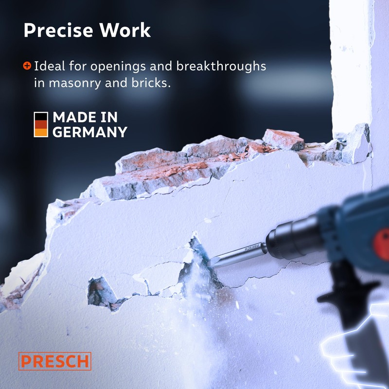 Presch SDS-Plus Pointed Chisel - Extremely Robust, Durable tip -
