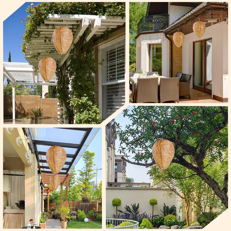 4 Pack Paper Wasp Trap, Fake Wasp Traps Outdoor Hanging