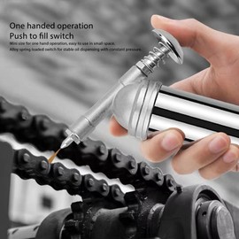 ChengyuWei Pistol Pump Oiler Can with Straight Spout, 80cc Manual Pump Oil Can, Metal Oil Can, Lubrication Oil Gun for Automobile Excavator, Only Grease May be Added, Liquid Oil Must not be Used