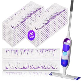 Disposable Mopping Pads Refills for PowerMop Multi-Surface Mop and PowerMop Wood Mop (Purple-20 Pack)