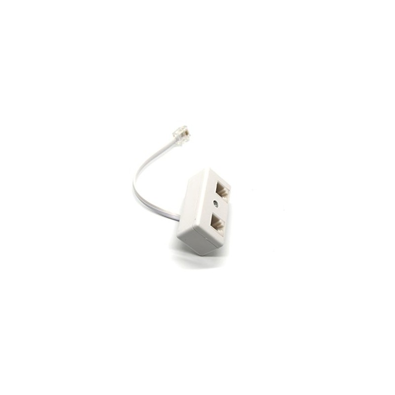 2-Way RJ11 Telephone Plug to RJ11 Socket Adapter and Splitter