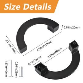 MOROBOR Retro Semi-Circular Handle, 2PCS Antique Zinc Alloy Wardrobe Drawer Hardware Pull, Double-Hole Folio Handles for Cabinet Drawer Furniture/Black