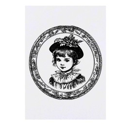 'Vintage Girl Portrait' Temporary Tattoo - Water Resistant, Skin-Safe, Non-Toxic Transfer (TO00080931)