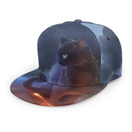YEGFTSN Baseball Cap Men Women - Warrior Cat Adjustable 3D Printed Snapback Flat Bill Hip Hop Hat