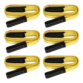 XSTRAP STANDARD 6PK 1" x8' Lift Sling Web Strap/Wear Guard End, 4,000 lbs Break Strength Lifting Straps with 2 Reinforced Loops for Tree Saver Lifting Furniture Appliances Machine