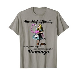 Alice Managing Flamingo Croquet Mallet And Hedgehog T Shirt T-Shirt