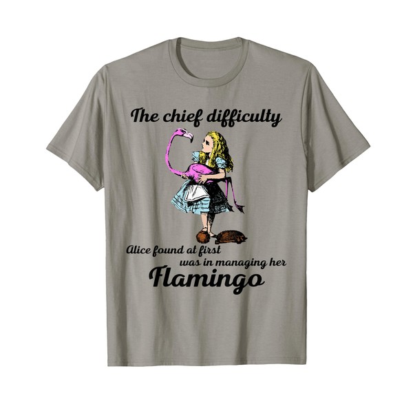 Alice Managing Flamingo Croquet Mallet And Hedgehog T Shirt T-Shirt