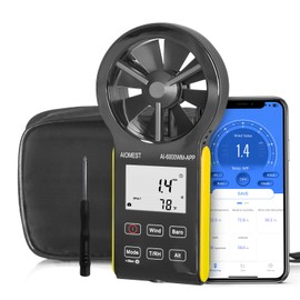 AIOMEST 6000WM-APP Digital Anemometer Handheld Wind Meter Wind Meter CFM Wind Speed Meter with MAX/MIN/AVG for Wind Speed Temperature Wind Chill Tester, HVAC