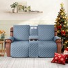 Ruaozz Waterproof Loveseat Recliner Cover with Console Non-Slip Reclining Couch