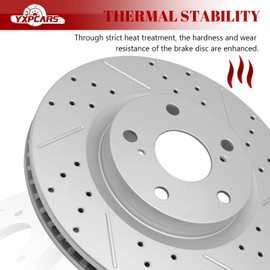 YXPCARS Front & Rear Drilled Slotted Rotors and Ceramic Disc Brake Pads Kit for Toyota Rav4 2016 Hybrid (Limited/Xle), Rav4 2017 Hybrid (Limited/Se), Rav4 2018 Hybrid (Limited/Se/Xle)