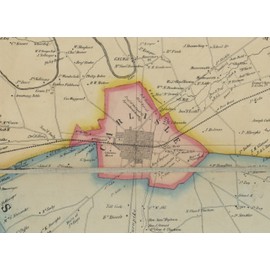 Cumberland County Pennsylvania 1858 - Wall Map with Homeowner Names - Old Map Reprint