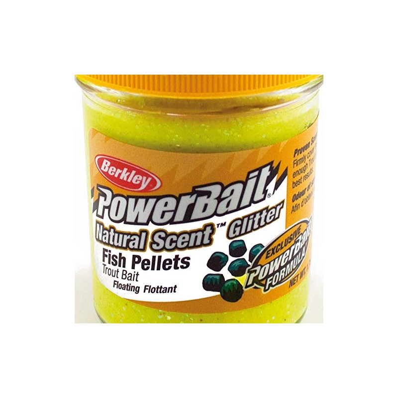 Berkley Powerbait Natural Scent Glitter Troutbait Fish Pellet Sunshine Yellow