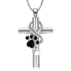 QGJNSGC Paw Print Cross Cremation Jewellery for Pet Infinity Cross