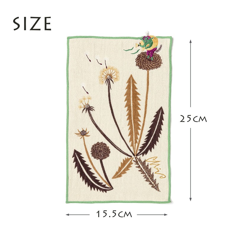 Kusunobashi Crest Weave [moritaMiW] Pocket Handkerchief, Wayside Fujin-san Green [A-68093-86-BG]