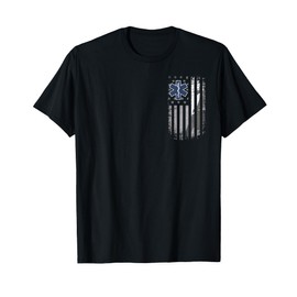EMS EMT Paramedic American Flag Emergency Medical Gifts Men T-Shirt