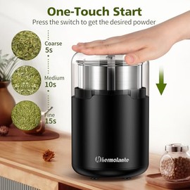 Hermolante - Molinillo Eléctrico de Hierbas y Especias, 150 W, Acero Inoxidable, Muele Hierbas, Especias, Café, Nueces, Semillas, etc.