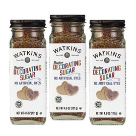 Watkins Rainbow Decorating Sugar, 4.6 Ounce, Pack of 3