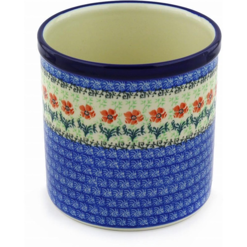 Polish Pottery Utensil Holder - Maraschino