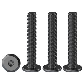 Drenky M4 Rounded Head Screws, Black Screws with Hexagon Socket, Pack of 20, Stainless Steel Screws, Flat Head Screws, Threaded Screws, M4 x 35 mm Screw for Household, Construction, Machinery, Motor
