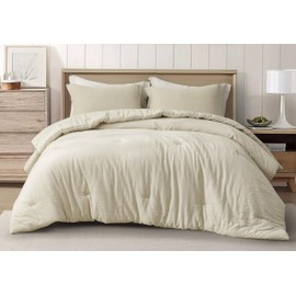 Chezmoi Collection Breeze 2-Piece 100% Cotton Muslin Twin XL Comforter Set, Natural Color Soft Washed Cotton Gauze Comforter, Lightweight Breathable Reversible 240GSM Fill Summer Bedding