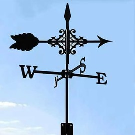 Weathervane - Robust Metal Wind Vane for Weather Forecast - Weather Vane with Bracket - Decorative Figure for Yard, Patio and Roof (Cross Weather Vanes)