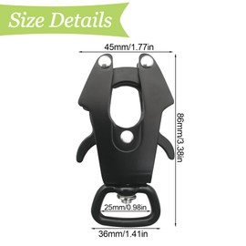 UFURMATE Frog Clip, Space Aluminum Locking Dog Leash Buckle Heavy-Duty Quick Release Buckle Rust Resistant Dog Chain Buckle Replacement- 595lbs Capacity, Inner Diameter 25mm