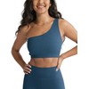 ODODOS Seamless One Shoulder Sports Bra for Women Ribbed Asymmetrical
