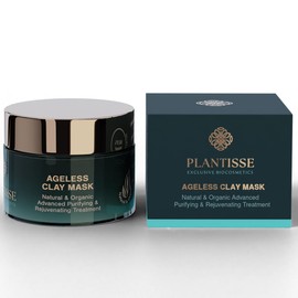 PLANTISSE Ageless Clay Mask, Natural and Organic White Clay Face Mask, enhanced with Kaolin, Natural Bisabolol, Bakuchiol, Ectoin® Natural, ACB Fruit Mix, Green Tea Extract.