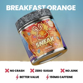 SNEAK Energy Drink Powder | Breakfast Orange | No Sugar. No Nasties. Just Natural Caffeine, Focus-Boosting Nootropics | 40 Servings