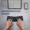 Perixx PERIBOARD-805 Ergo, Bluetooth 5.1 Faltbare ergonomische Tastatur, Ultra-dünnes tragbare