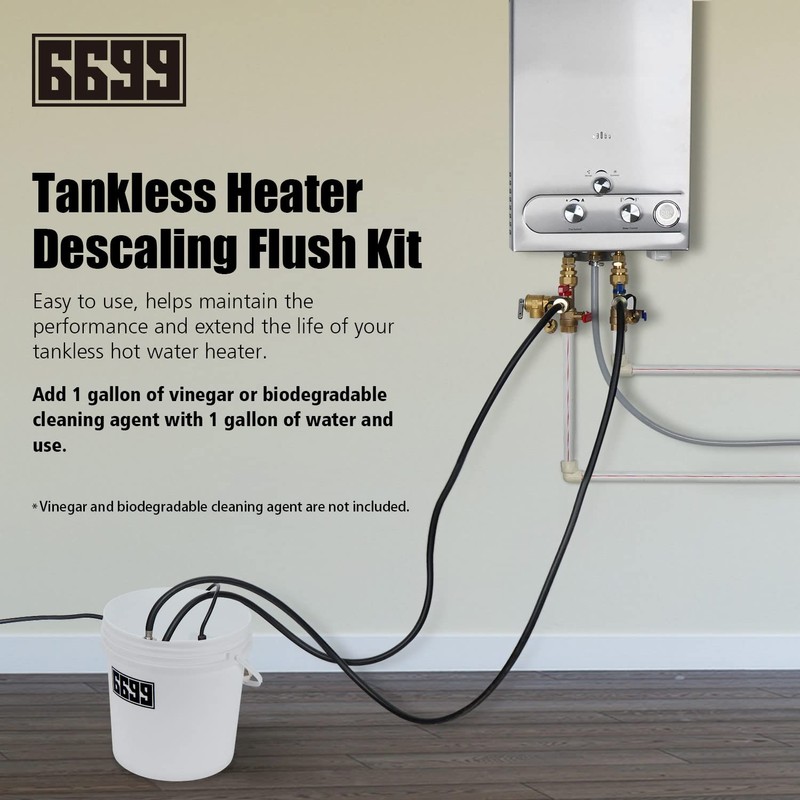 Tankless Water Heater Descaling Flush Kit Includes Submersible Utility Pump