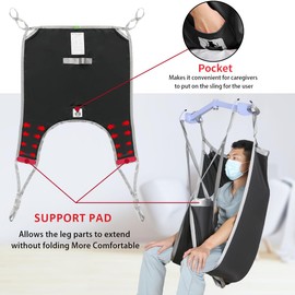EZ Assistive Patient Lift Divided Leg Sling with Lower Back, Patient Lift Sling for Transfer and Positioning and Lifting, 500lb Weight Capacity