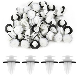 Car Trim Clips, 50Pack White Plastic Panel Clips, Automotive Door Panel Fixings, Car Door Retainer Mounting Clips for Car Boots Interior Doors Bumper, Ideal for Interior and Exterior Repairs