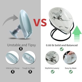 Dobbyby Leaf-Shaped Soap Dish – Ceramic Soap Bar Holder with Self-Drainage System – Bar Soap Holder for Shower, Bathroom Sink, Kitchen – Soap Dish with Stainless Steel Stand (White-Black-2 Pack)