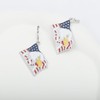 Bald Eagle with American Flag USA Patriotic Earrings for July