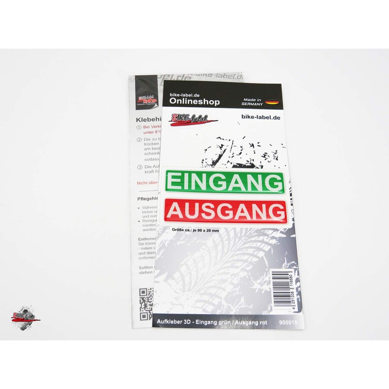 BIKE-label Door Sign 3D Sticker 90 x 20 mm Entrance