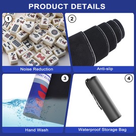 32.5 Inch American Mahjong Mat for Table, Non-Slip & Noise Reduction Gaming Mat with Drawstring Bag, Perfect for Poker, Board Games, Card Games, Tile Games, and Dominoes