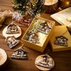 BBTO 16 Pcs Nativity Scene Ornaments Religious Christmas Wooden Hanging