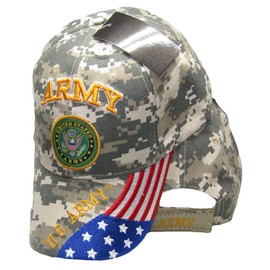 KYS U.S. Army Digi Camo Cap with Flag Brim Qcap549