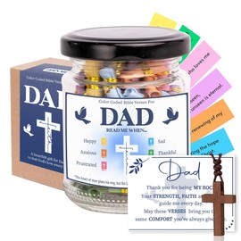 Bible Verse Jar for Dad, Fathers Day gifts for Dad, Bible Jar, Birthday Gifts for Women, Birthday Gifts for Dad, Perfect from Daughter or Son, Bible Accessories, Prayer Jar, Graduation Gifts