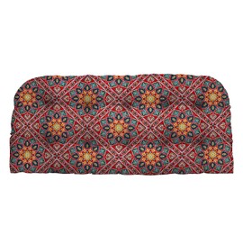RSH DECOR: Tufted Wicker Loveseat Cushion | 44” x 22" | Water and Fade-Resistant Spun Fabric | Outdoor Settee Cushion for Patio Furniture | Medlo Sonoma