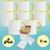 Mugsie 8 Pcs 11 oz YELLOW Inner Handle Blank Sublimation
