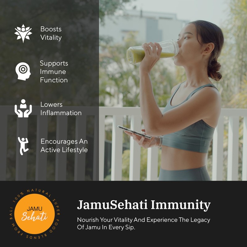 JamuSehati Immunity, Natural Superfoods Blend from Bali, Containing Javanese Turmeric,