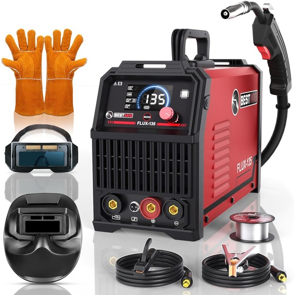 BESTMIG 135A MIG Welder - 3-in-1 Flux Core Welder, MIG/Lift