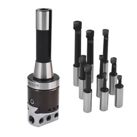 mitoharet 2In Boring Head R8 Shank 9-Pack 1/2In Carbide Boring Bar Set Milling