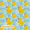 rzzlp Rubber Duck and Bubble Shower Curtain,Washable Fabric Curtain,Rustic Farmhouse