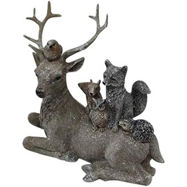 Reindeer Stag Fox Owl Squirrel Hedgehog Robin Woodland Animals Figurine Ornament 16.5cm Wide